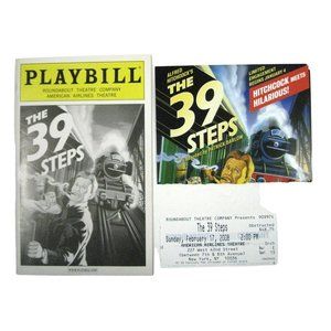 The 39 Steps Playbill 2008 Roundabout Theatre Cliff Saunders Ticket  Hitchcock